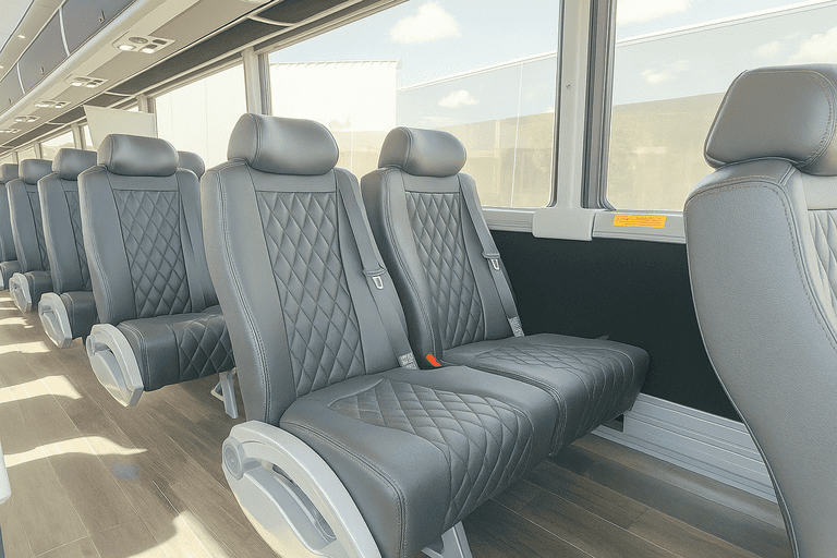 interior of Santa Rosa Shuttle Bus Rentals charter bus